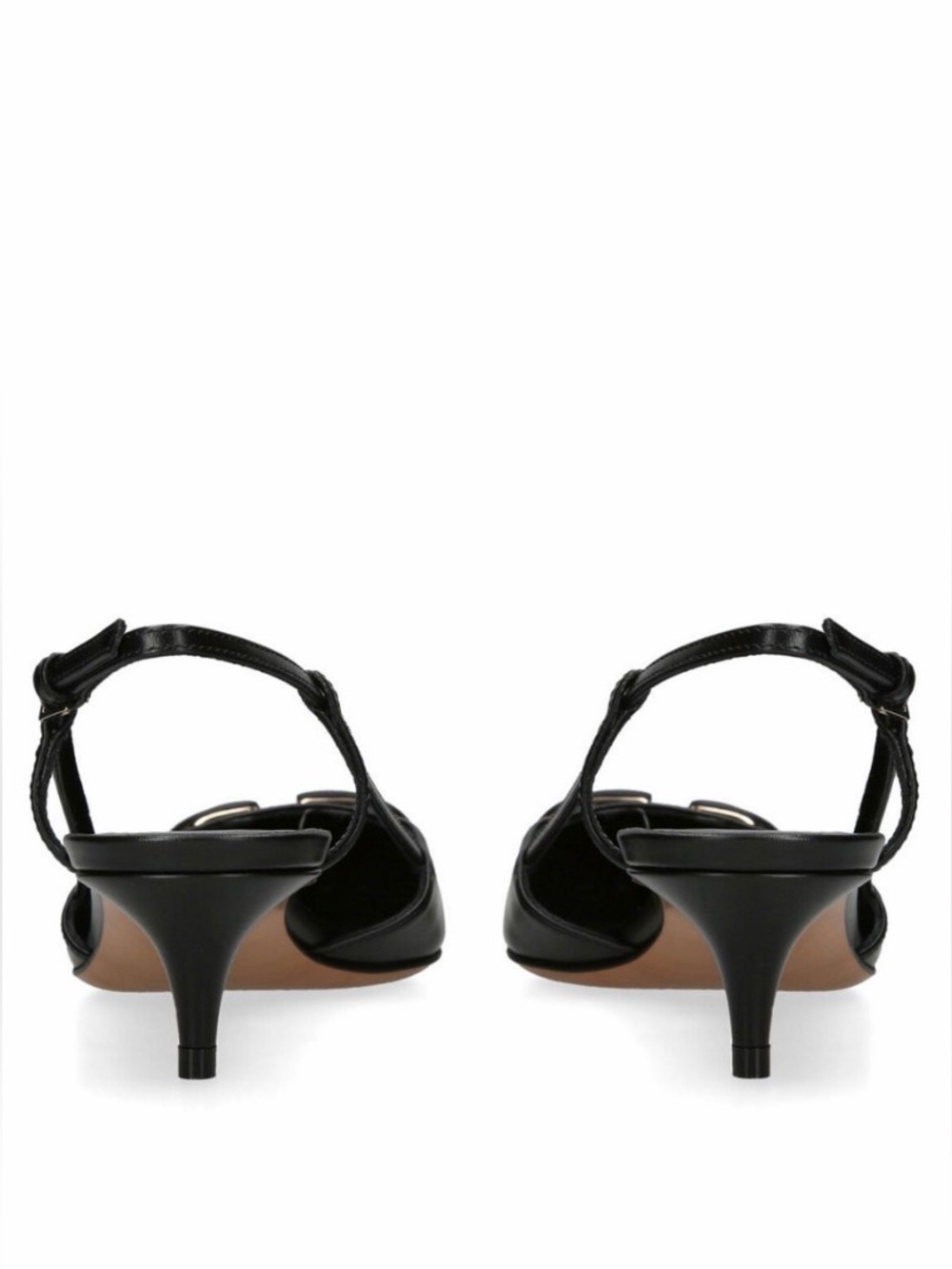 Valentino Garavani VLogo Black Leather Kitten Slingback - Picture 3 of 11
